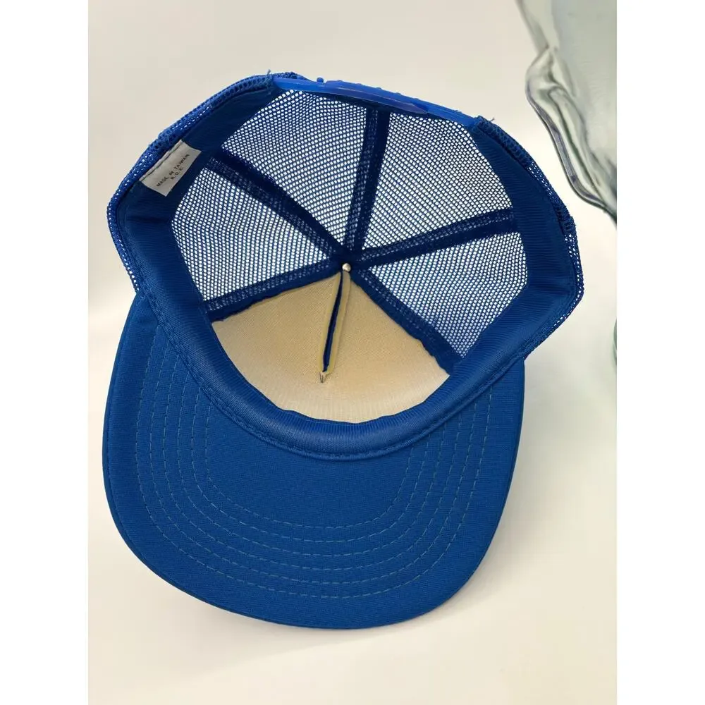 Vintage “Donna” Blue & White Adjustable Mesh Snap Back Trucker Hat OSFA
